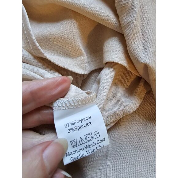 Aossfre Apricot Lantern Long Sleeve Jumpsuit Ruffle Mini Short Romper Sz M - Picture 8 of 10